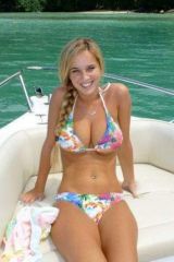 Blonde on a boat