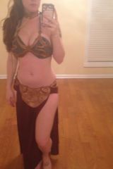 My new tits look great in my Slave Leia costume