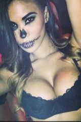 Playmate Leola Bell showing off her Halloween outf...