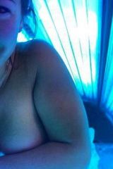 Tanning bed sexy smile