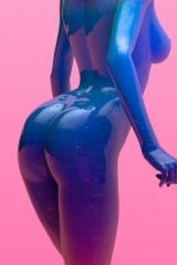 Blue bodysuit ass