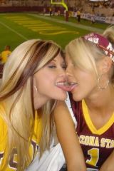 Kissing at an ASU game