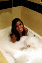 Vanessa Chin in a bath tub