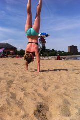 Doing a handstand