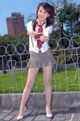Pretty schoolgirl in the park
