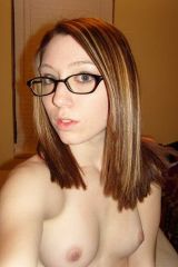 Cute girl with blue eyes, perky tits, and glasses!...
