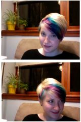 Just winterized my hair with white toner, purple a...