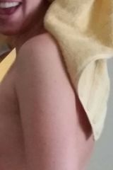 Post shower boobs