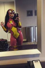 Latex Spiderwoman selfie