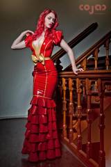 Something different: red latex dress
