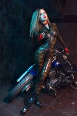 Textured latex biker girl (Elvira Hass)
