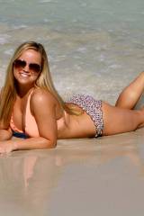 Hot blonde on the beach