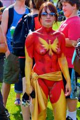 girl with body paint of Phoenix