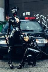 Evilyn Thirteen and Caelyx, rubber cops
