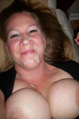 GF with big tits and a massive thick facial