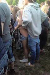 Unashamed couple at the Roskilde music festival