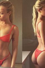 Red bikini front and back