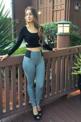 A very pretty girl in tight pants