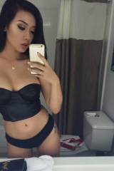 Lynn Chu showing off her new lingerie