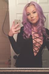 Purple hair and titty window (non nude)