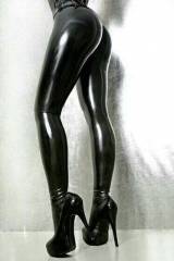 Black latex legs