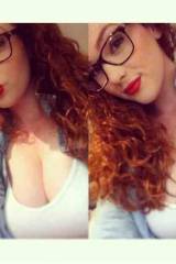 red hair, red lips