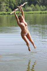 Swingin over the water