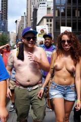 Women Bare Breasts For NYC Go Topless Day 2014