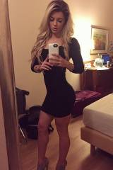 Nikki Blackketter in a black dress