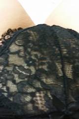 Silky and lacy black panties. Are these your fetis...