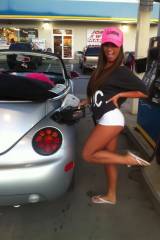 Gassing up...shes doing it right