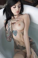 Dark haired bathing beauty