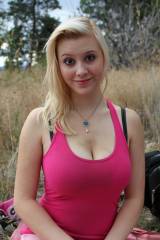 Blonde in Pink Tank-Top
