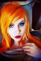 this girl really turns me on, neon orange hair, go...