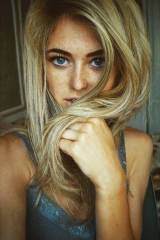 Blonde with freckles