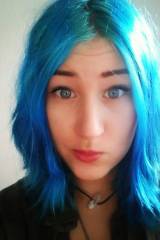 Blue hair.
