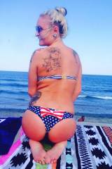 American girl at beach