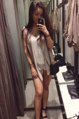 Asian in a changing room