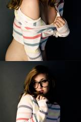 Striped Sweater and Glasses