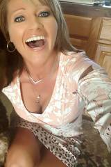 Milf with nice cleavage and mouth open