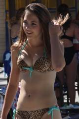 Leopard bikini. Cute girl