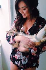 Cleavage and a cat