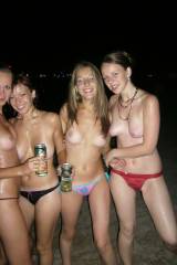 Topless beach party!