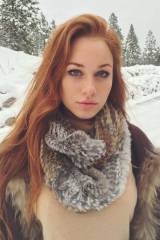 redhead in the snow