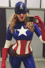 Lady Lucie Latex as Captain America