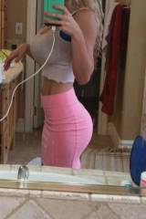 Tight pink skirt