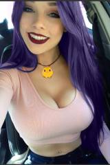 Hot with purple hair