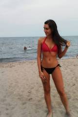 brunette on the beach