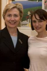 Natalie poking next to Hillary