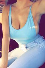 Lindsey Pelas filling out her top